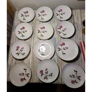 Rose Exclusive For Worldwide Tea Rose9 Sandwich Plates 6.5 In And 6 Bowls